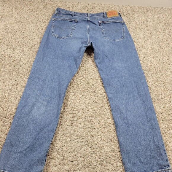 Levis 505 Jeans Mens 38x30.5 Tag 38x32 Regular Fit Straight Medium Wash Denim - Picture 5 of 8
